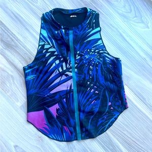 Ultracor Racerback Tank Medium Euc blue purple floral pattern $120